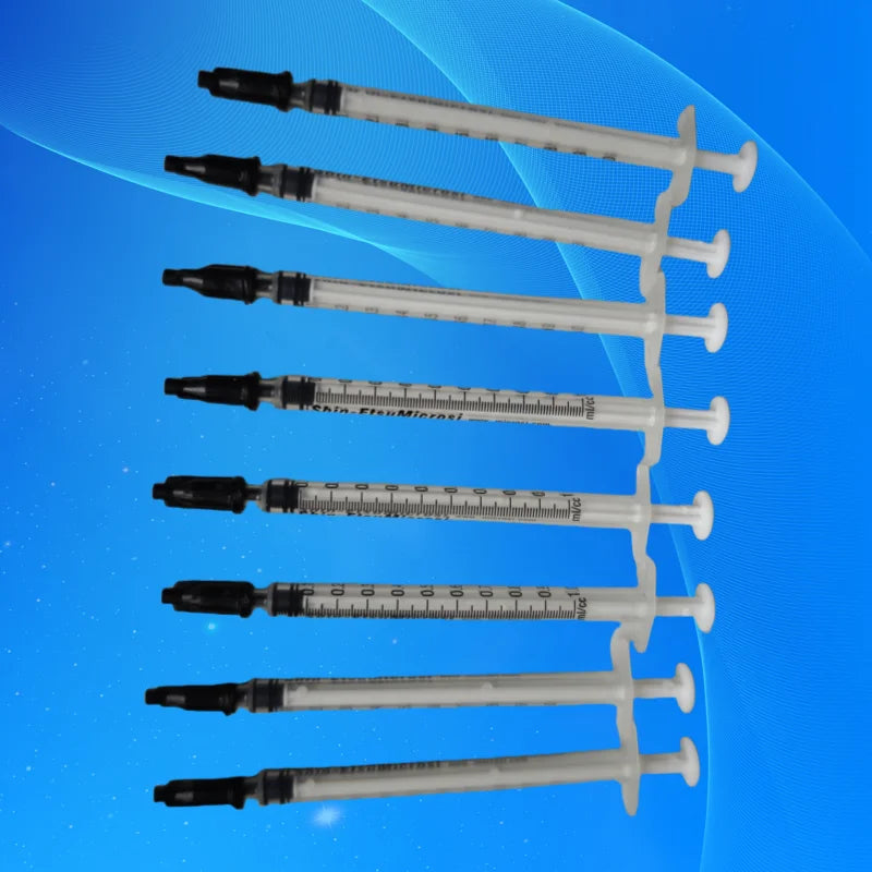 10 Sets/Lot Industrial Precision 1ml Syringe with Luer Lock Tip & Caps - for Epoxy, Silicone & High-Viscosity Adhesive Dispensin