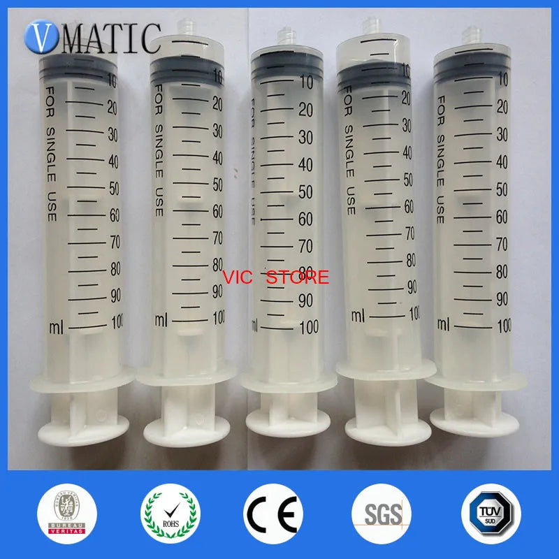 Free Shipping 5Pcs Glue Dispensing Syringe / Hand Manual Syringe 100cc/ml