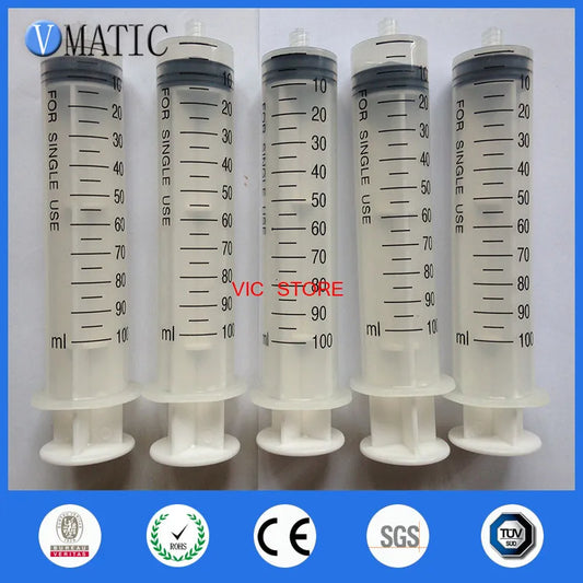 Free Shipping 5Pcs Glue Dispensing Syringe / Hand Manual Syringe 100cc/ml