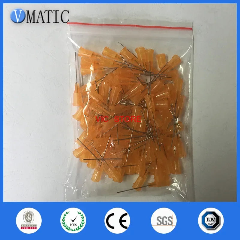 Free Shipping 100Pcs 1'' 1 Inch Glue Dispensing Needle 23G Aluminium Mount S.S Needle ,Tube Length 25.4mm(1") Dispensing Needle