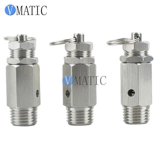 Free Shipping 304 Stainless Steel Safety Valve - Spring Type, Adjustable Pressure Relief Valve for Air Compressor Tanks