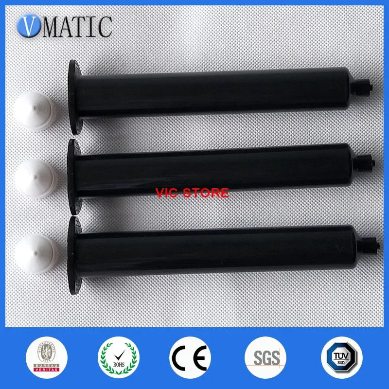 Free Shipping 3Pcs 55ml Us Style UV Dispenser Black Pneumatic Syringe 55cc Black UV Dispensing Syringes