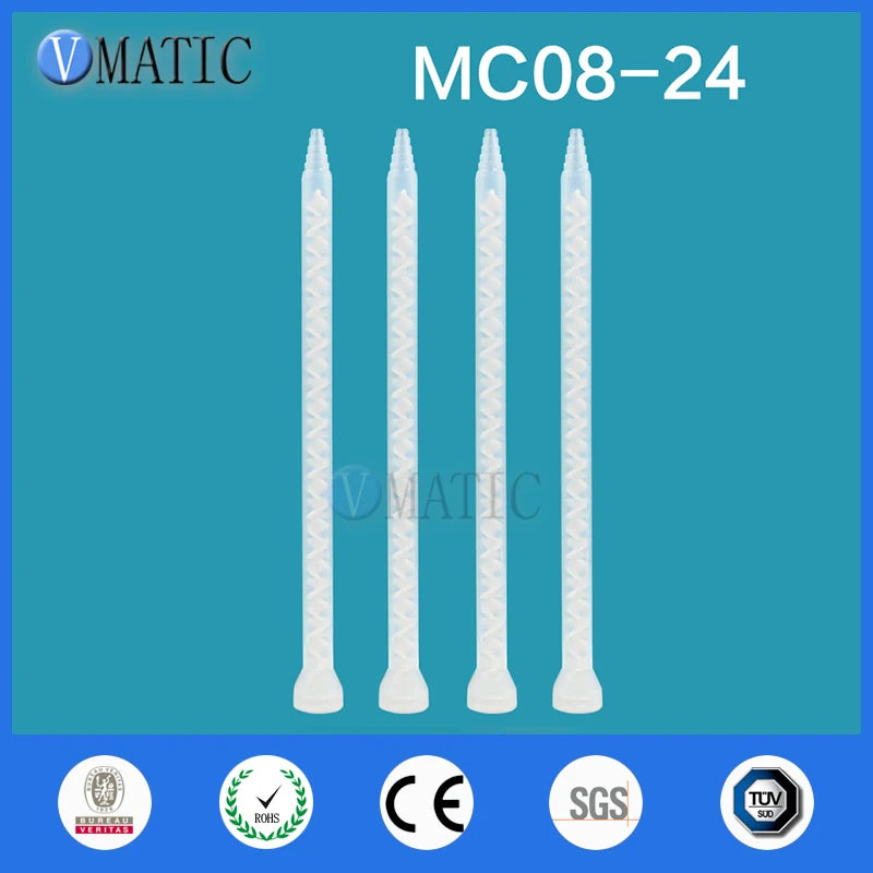 Free Shipping High Quality Plastic 10Pcs Resin Static Mixer MC08-24 Mixing Nozzles