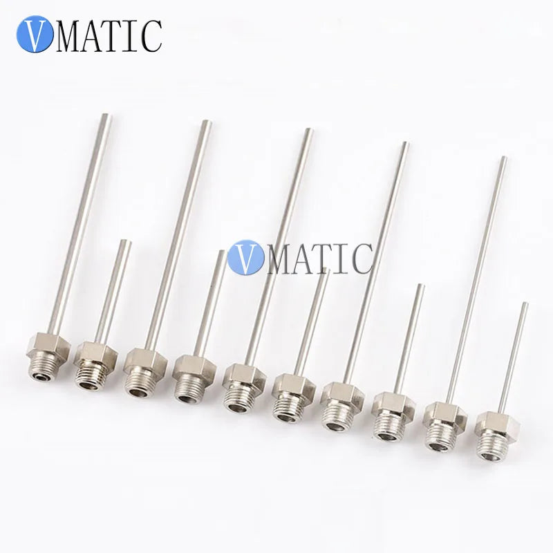 Free Shipping 2Pcs Quality OEM Special Screw Thread Metal Luer Lock Stainless Steel Dispensing Needles M3M4M5M6