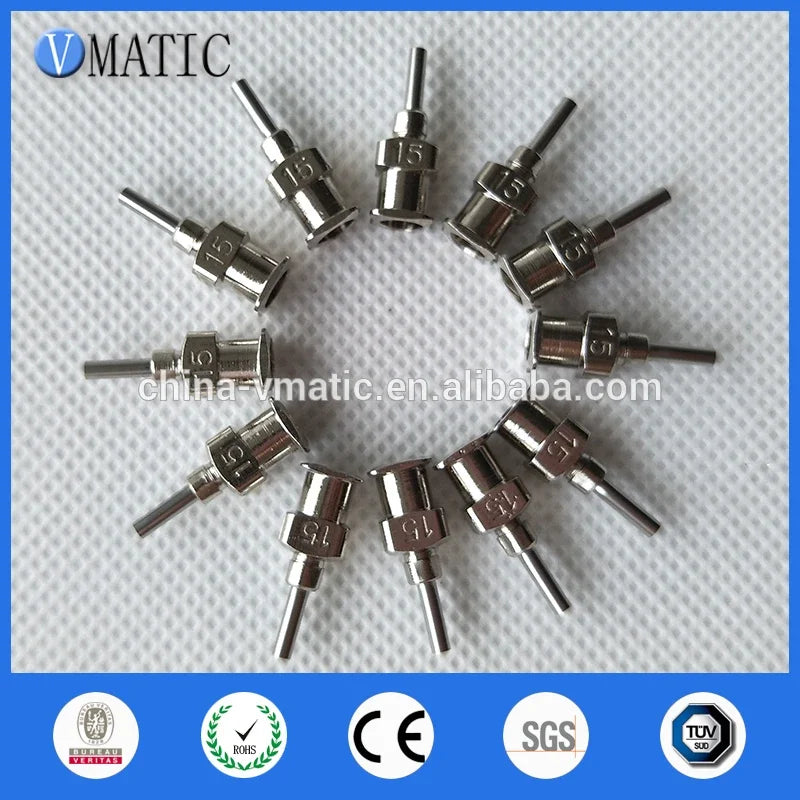 Free Shipping 12Pcs 15G 0.25'' Tube Length Metal S.S. Stainless Steel Dispensing Needles Blunt Dispenser Needle Tip 1/4 Inch