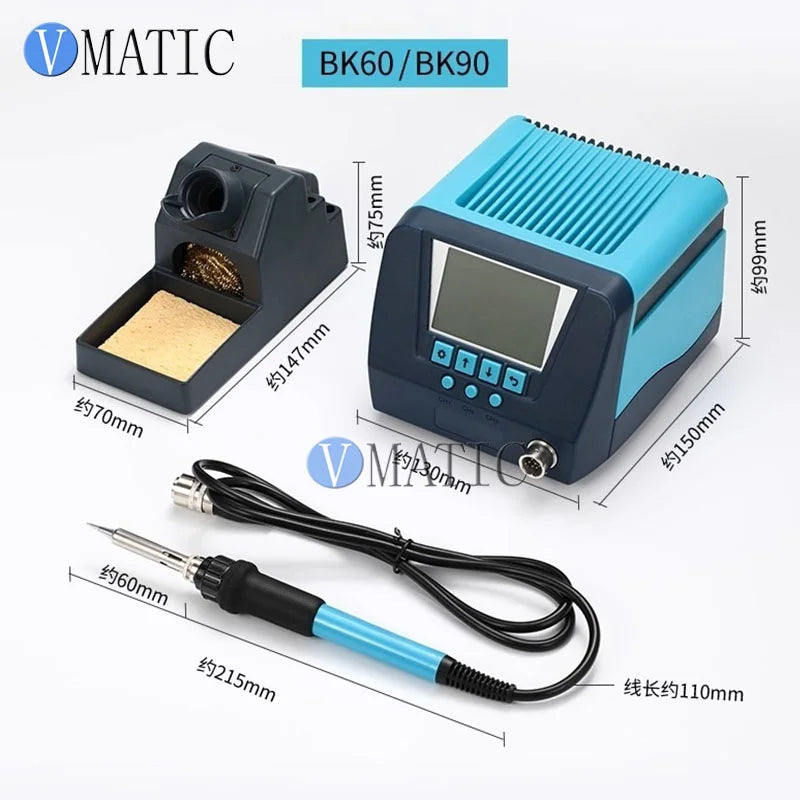 BK60/90 LED Soldering Station, Adjustable Temperature Soldering Iron Kit for Phone Repair, Industrial Home Use, Desoldering