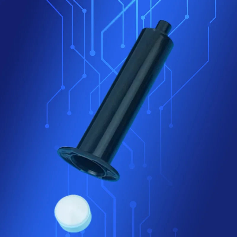 Pneumatic Dispensing Syringe | 30ml Black Polycarbonate Barrel (0.01ml Precision, 0-150psi) with PTFE Piston