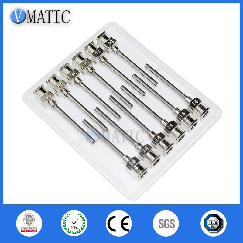 Free Shipping 12Pcs 1 Inch Tip Length 14G Blunt Stainless Steel Dispensing Needles Syringe Needle Tips Glue Dispenser Needle