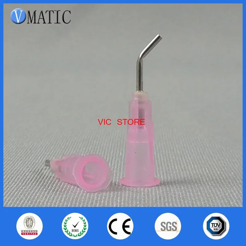 Free Shipping Plastic Glue Dispensing Needles 18G 1/2 Inch 45 Degree Bent Industrial Bent Syringe Dispenser Needles 100pcs