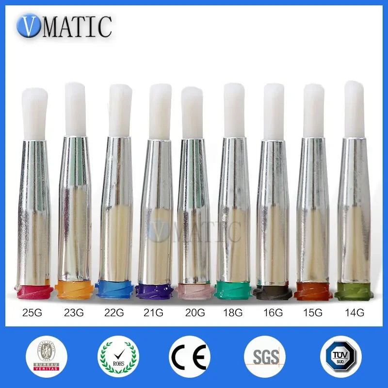 Free Shipping 15G Dispensing Brush Tip Needle Double Screw Thread Needles EFD Soft Brush Needle Round Mouth Dia 5mm Needle Brush