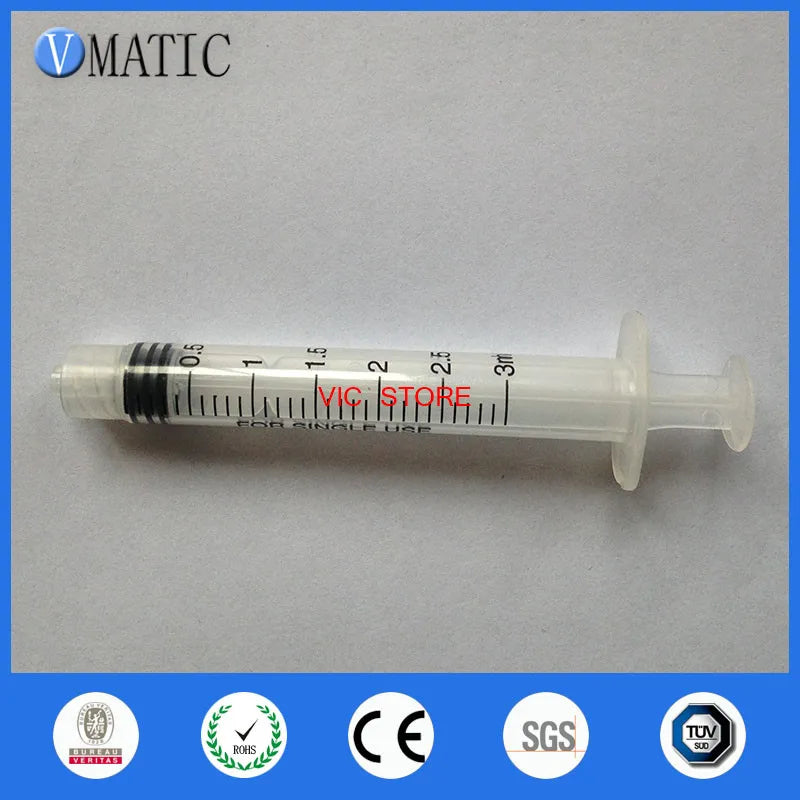 Free Shipping China Factory 100Pcs 3ml Dispensing Plastic Liquid Dispenser Syringe 3cc