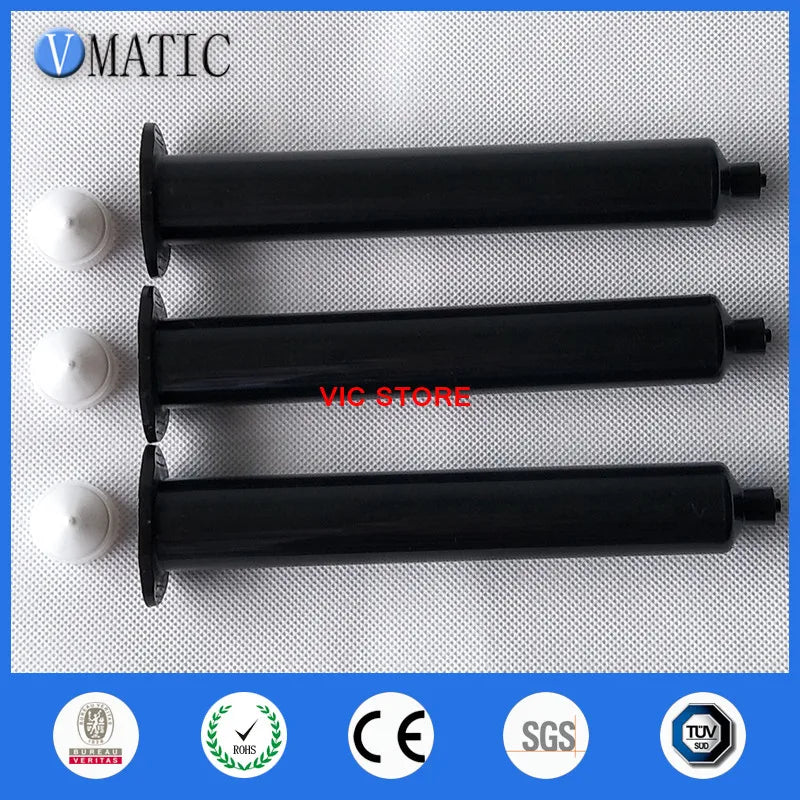 Free Shipping 55cc American Style Black UV Dispenser Air Pneumatic Syringe 55ml Black Glue Dispensing Syringe Barrel With Piston