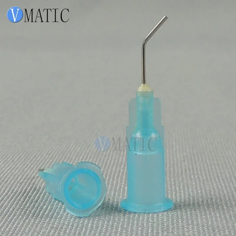 Free Shipping 100 Pieces 25G 45 Bent Degree 0.5'' Glue Dispensing Needle Bayonet Type Dispenser Needles 1/2 Inch