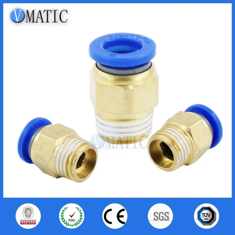 5pcs Fast Twist Pneumatic 6mm 8mm 10mm 12mm Tube To PC4PC6PC8PC10PC12-M5 Male Thread Stainless Steel Pipe Fittings Connector