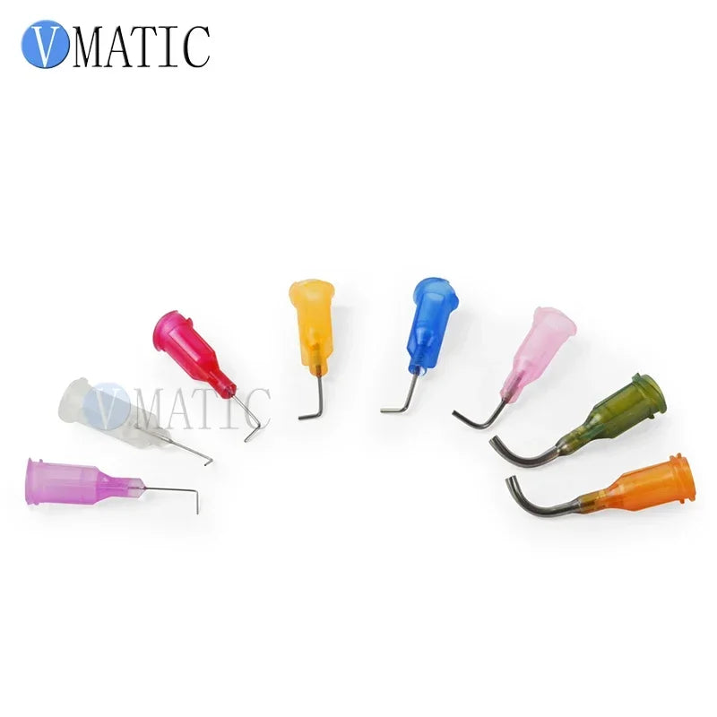 Free Shipping 100Pcs 14G Olive 0.5'' 1/2 Inch Tube 90 Degree Bent Glue Dispensing Needle Tips