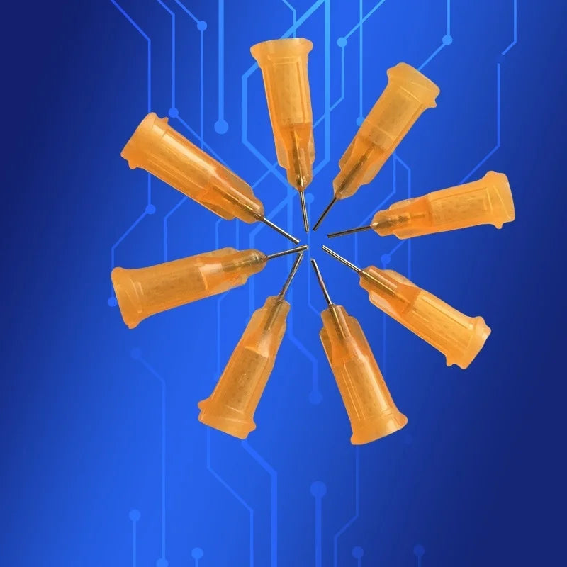 ‌100PCS 23G 1/4" Orange Syringe Needles | Luer Lock Dispensing Tips for Epoxy/Pet Care Free Shipping‌