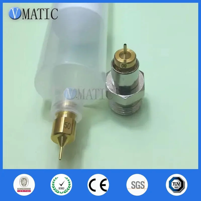 Hot Melt Copper Nozzle - Double Thread Extended Glue Tip for Mobile Phone/PCB Precision Dispensing (Compatible with EFD)