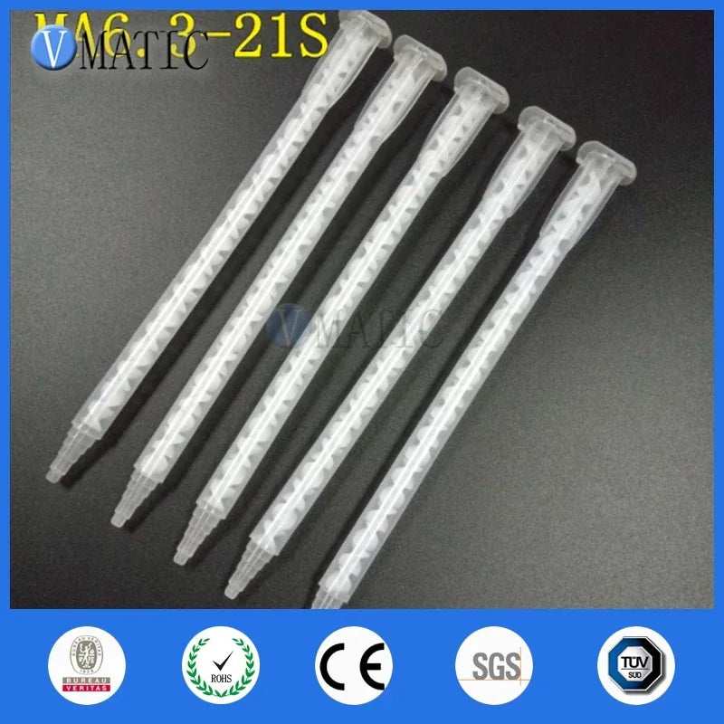 ‌MA6.3-21S Static Mixer Nozzle | Dual Cartridge Epoxy Resin Mixing Tip | High Viscosity Adhesive Applicator for Industrial Glue