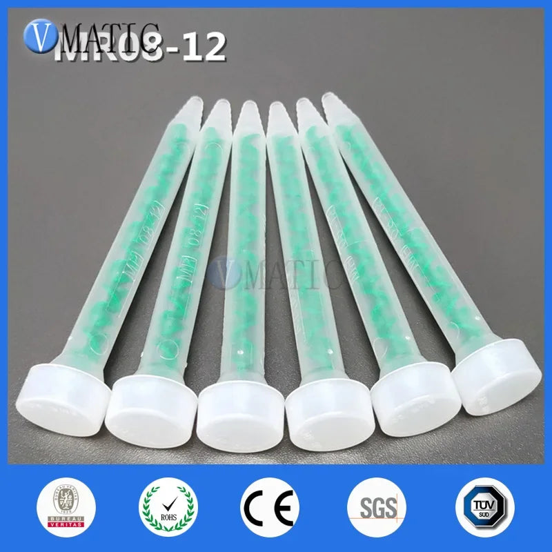 Free Shipping Quality Plastic 5pcs Resin Static Mixer MR08-12 Mixing Nozzles Filling Mixing Tube