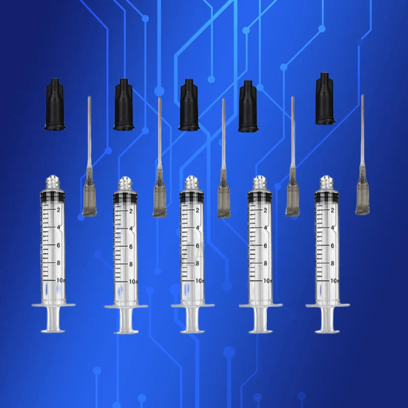 Free Shipping Liquid Dispensing Syringes Luer Lock Syringe 10ml/cc + 16G 1'' 1 Inch Tips & Black Syringe Caps