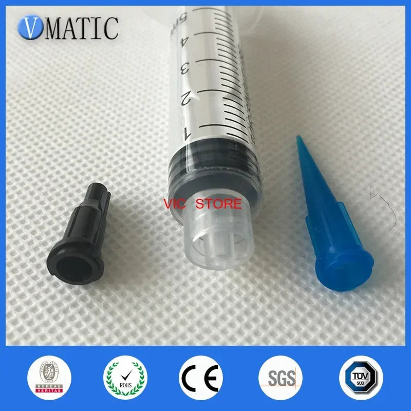 Free Shipping Trade Assurance 10 Sets Syringes 5ml/cc Dispensing Tips & Caps Glue Dispenser Needle Tips