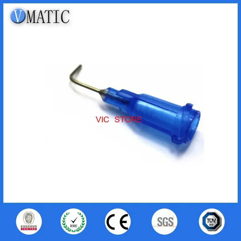 Free Shipping 22G Blue 0.5" 1/2 Inch 90 Degree Bent TE Premier Blunt End Stainless Steel Dispensing Needle Tips