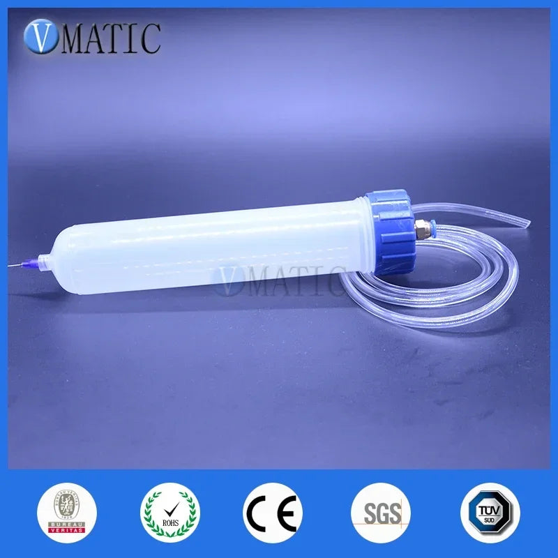 Free Shipping Thickening Explosion Proof 200cc/ml Helix Luer Lock Dispensing Pneumatic Syringe Barrel With Adapter