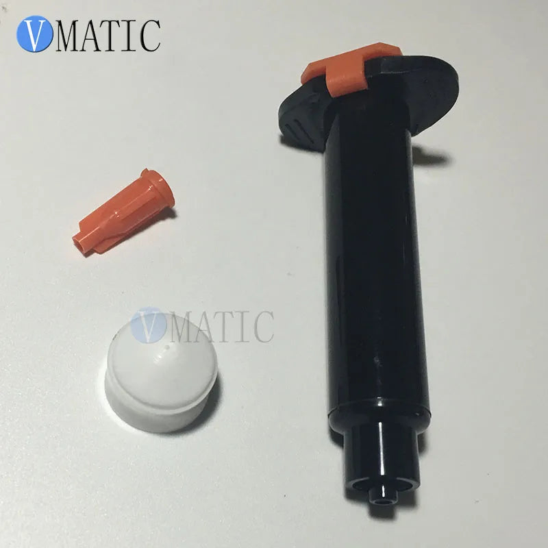 Free Shipping 20 Sets 30cc / 30ml Black UV Pneumatic Syringe With End Cover & Syringe Cap & Piston
