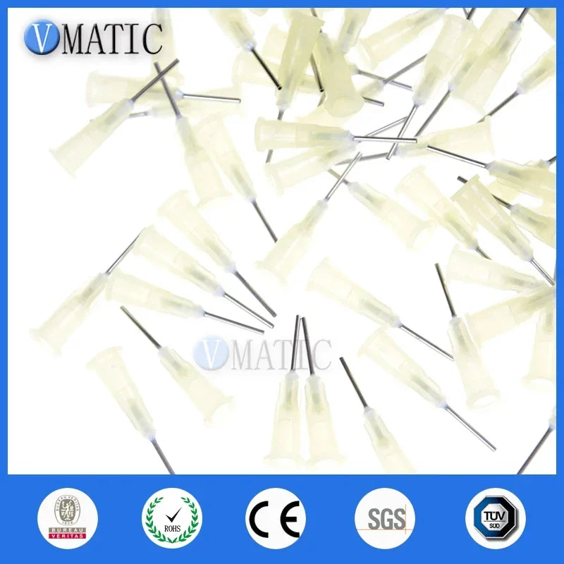 ‌100pcs Milky Yellow Dispensing Tips | 19G 12.7mm Blunt Needles for Epoxy/Silicone Free Shipping‌