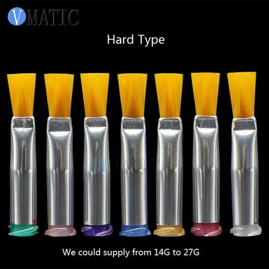 Free Shipping 14G-27G Flat 4mm Liquid Glue Dispensing Needle Hard Brush x 10pcs