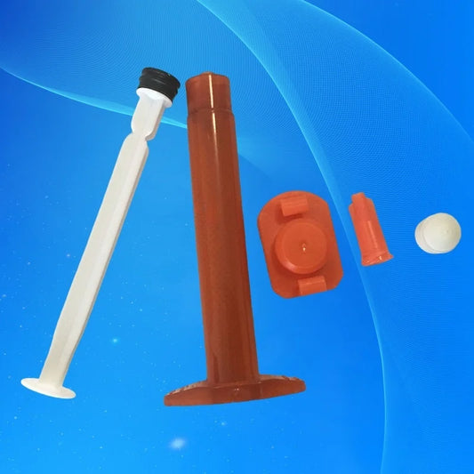 Free Shipping Pack Of 10 X 5cc/ml Amber UV Block Fluid Manual Syringe Dispenser For Epoxy Resin