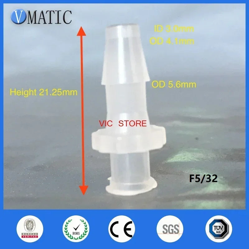 Industrial-Grade 1.6mm Barbed Connector 10-Pack ▶ FDA+RoHS Fluid Transfer Fittings（Chemical Resistant PP）🚚