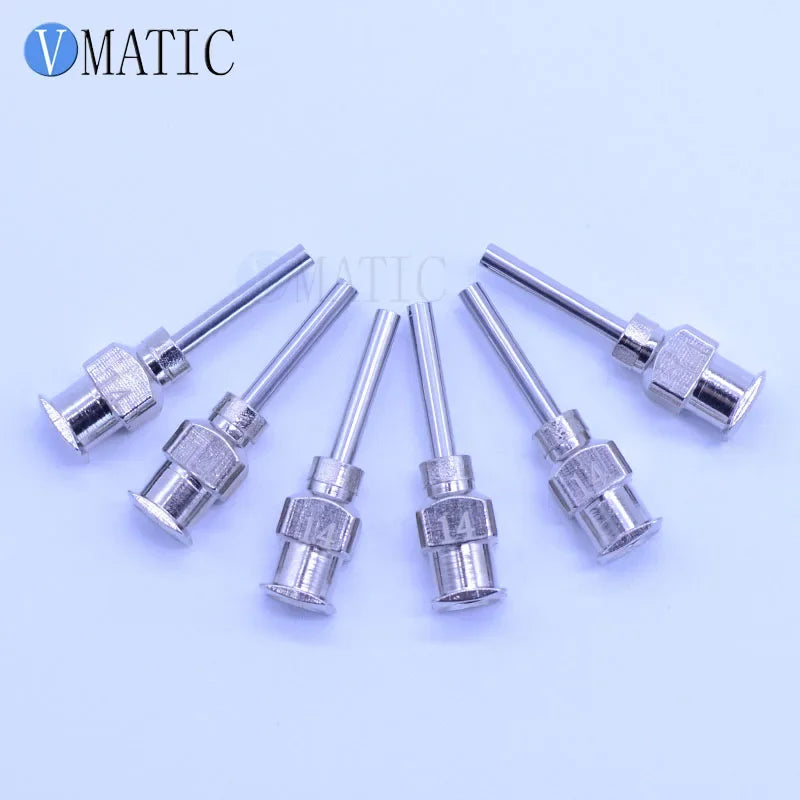 Free Shipping All Metal Stainless Steel 0.5'' 14G Dispenser Blunt 12Pcs Glue Dispensing Syringe Needle Tips 1/2 Inch