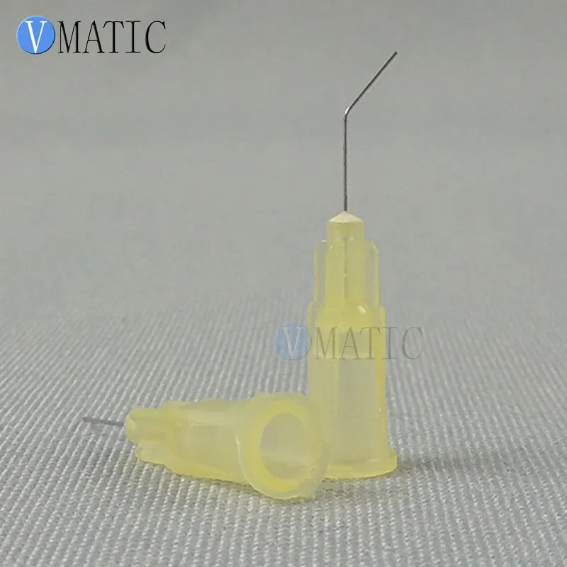 Free Shipping 100 Pieces 25G 45 Bent Degree 0.5'' Glue Dispensing Needle Bayonet Type Dispenser Needles 1/2 Inch