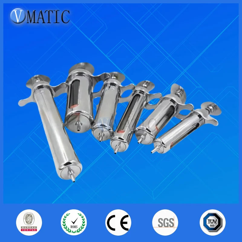 Free Shipping Well Made 20cc ml Stainless Steel Metal Syringe