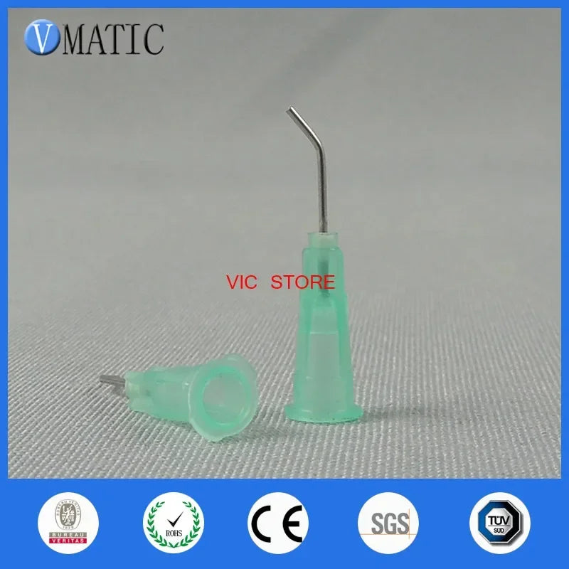 Free Shipping 100 Pieces 21G 45 Bent Degree 0.5'' Glue Dispensing Needle Bayonet Type Dispenser Needles 1/2 Inch