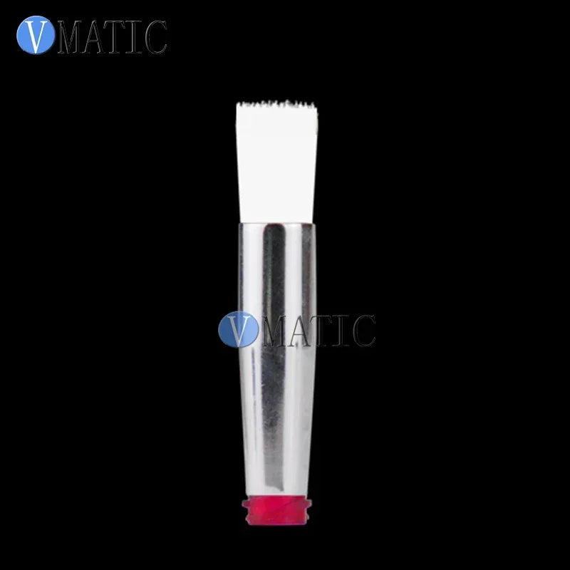 14G-27G Brush Tip Nozzle with 8mm Round Opening - Threaded Screw Mount for Dispensing Glue/Resin (Soft or Stiff Bristles)