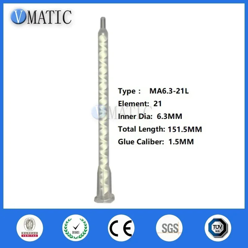 ‌MA6.3-21L Industrial Static Mixer Nozzles | Stainless for Epoxy/Resin Auto Free Shipping‌