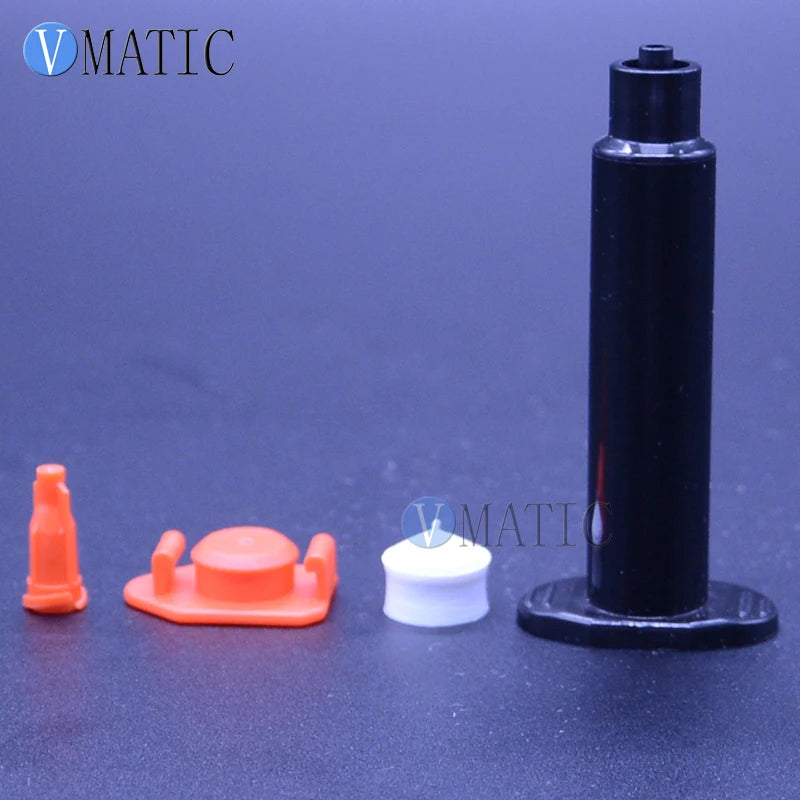 Free Shipping 500Sets 30cc/ml Black Adhesive Dispensing Syringe Needle Sleeve Pneumatic Cylinder Uv Barrel With Stopper