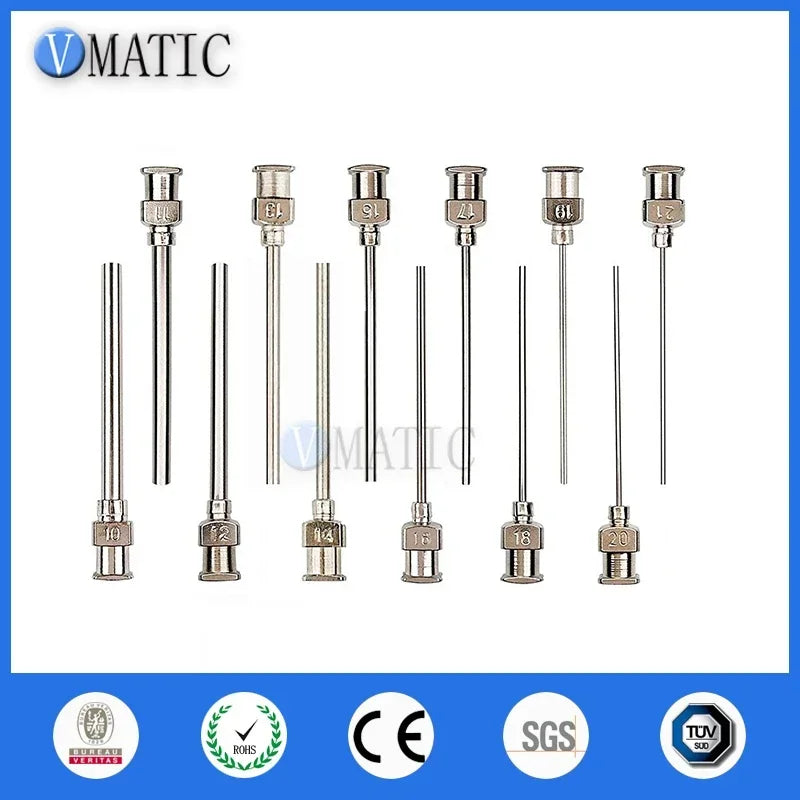 ‌Industrial Blunt Tip Needles | 1.5 inches Stainless Steel Dispensing Tips 10G-21G 12pcs Set for Electronics Anti-Clog