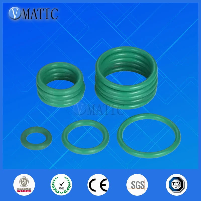 O-ring Green Fluororubber Rubber Sealing Gasket O Ring CS1/1.5/2.0mm Oil Resistant Acid Alkali Resistant O-Ring Kit