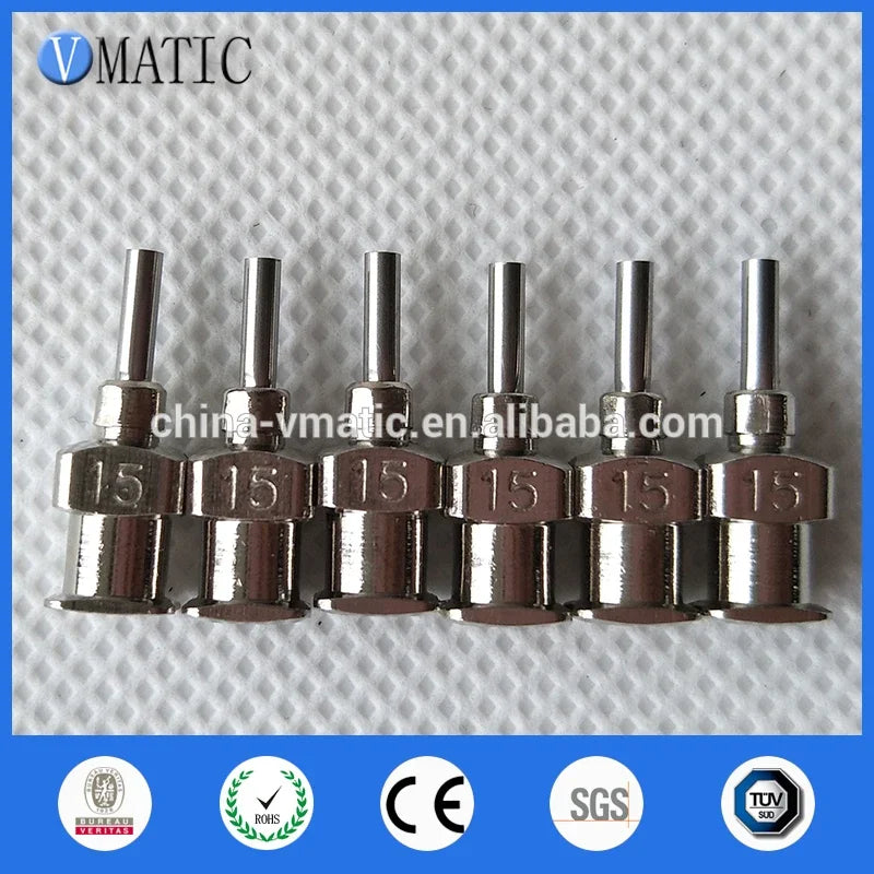 Free Shipping 12Pcs 15G 0.25'' Tube Length Metal S.S. Stainless Steel Dispensing Needles Blunt Dispenser Needle Tip 1/4 Inch