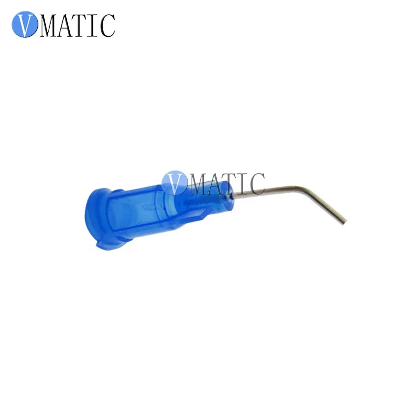 Free Ship 100Pcs 22G Blue 0.5" Length 45Degree Bend Bent Dispensing Needle Blunt Stainless Steel Dispenser Needle 1/2 Inch