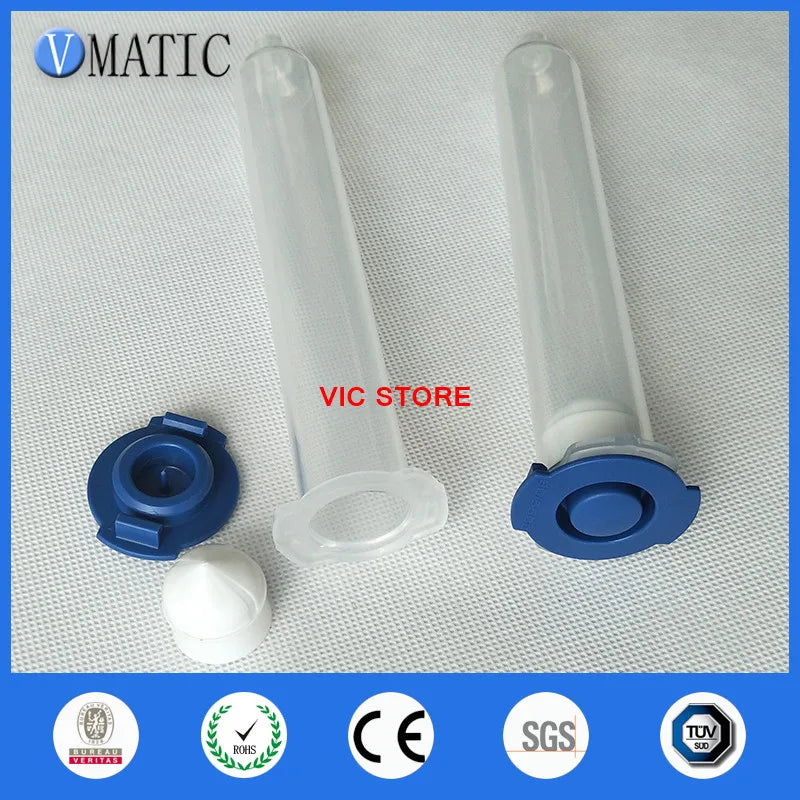 High Quality 3pcs Quality EFD 10cc 10ml Pneumatic Syringe With Luer Lock Tip Cap, Pistons And End Cover