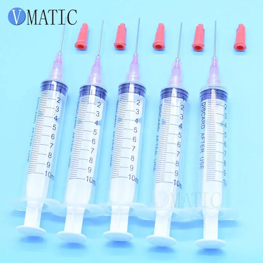 Free Shipping Non Sterilized Refilling 10 Ml/Cc Manual Plastic Syringe With 1 Inch Blunt Tip Dispensing Needle 20G & Stopper