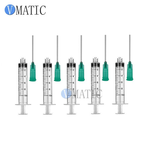 Free Shipping 10Ml/10Cc Luer Lock Syringes With 18G Blunt Tip Fill Needles 1.5", 10sets Dispensing Syringe With Dispenser Needle