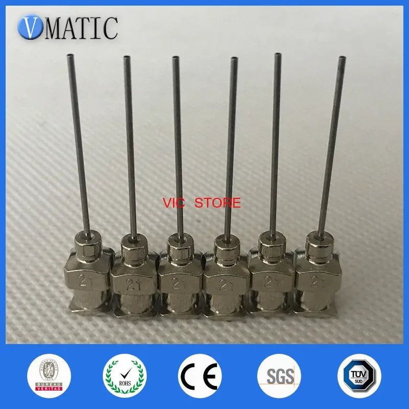 12-Piece Industrial Dispensing Needle Set | 21G (0.8mm) 316L Stainless Steel Tips for SMT Adhesive Application