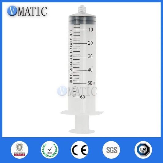 Free Shipping Quality 5Pcs 60ml Luer Lock Syringe Luer Lock Tip Plastic Syringe 60cc