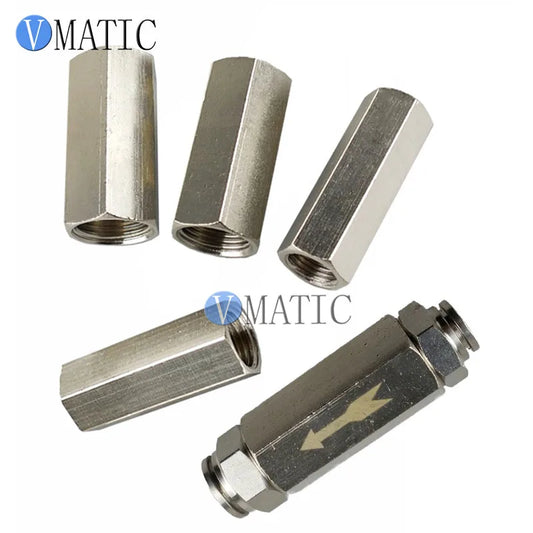 Spring-Loaded Pneumatic Check Valve (One Way Valve) - Hex Internal Thread - Gas & Liquid Non-Return Valve