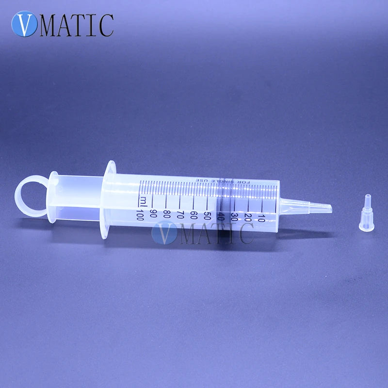 Free Shipping Liquid Glue Dispensing Large Big 100ml 10cc Syringe Big Mouth + PVC Tube 100mm Length